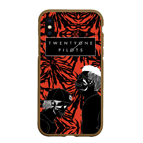 Чехол iPhone XS Max матовый Twenty One Pilots / 3D-Коричневый – фото 1