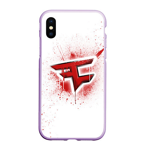 Чехол iPhone XS Max матовый FaZe Clan: White collection / 3D-Сиреневый – фото 1