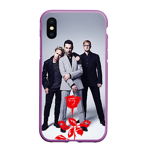 Чехол iPhone XS Max матовый Depeche Mode: Red Flower / 3D-Фиолетовый – фото 1