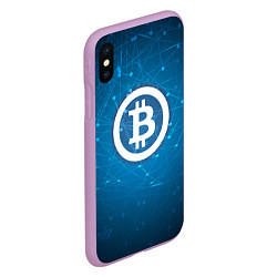Чехол iPhone XS Max матовый Bitcoin Blue, цвет: 3D-сиреневый — фото 2