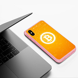 Чехол iPhone XS Max матовый Bitcoin Orange, цвет: 3D-баблгам — фото 2
