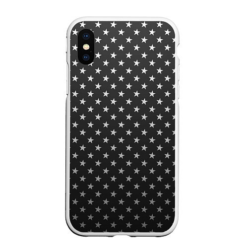 Чехол iPhone XS Max матовый Black Milk: Stars Black / 3D-Белый – фото 1
