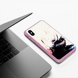 Чехол iPhone XS Max матовый Tokyo ghoul, цвет: 3D-розовый — фото 2