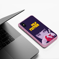 Чехол iPhone XS Max матовый Pulp Fiction: Dope Heart, цвет: 3D-розовый — фото 2