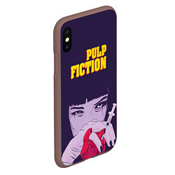 Чехол iPhone XS Max матовый Pulp Fiction: Dope Heart, цвет: 3D-коричневый — фото 2