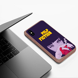 Чехол iPhone XS Max матовый Pulp Fiction: Dope Heart, цвет: 3D-коричневый — фото 2