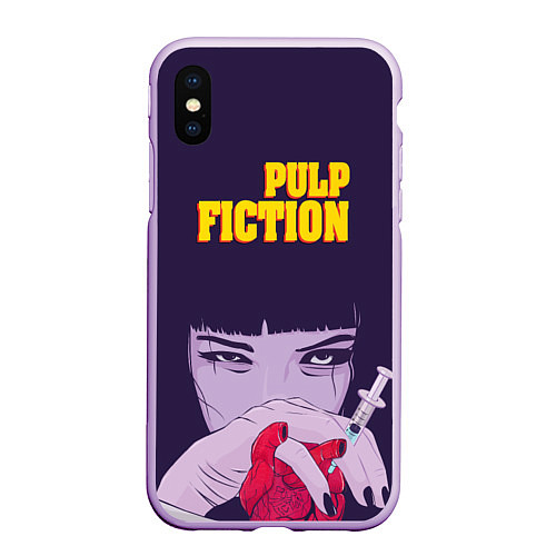 Чехол iPhone XS Max матовый Pulp Fiction: Dope Heart / 3D-Сиреневый – фото 1