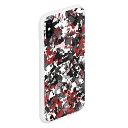 Чехол iPhone XS Max матовый Камуфляж: серый/красный, цвет: 3D-белый — фото 2