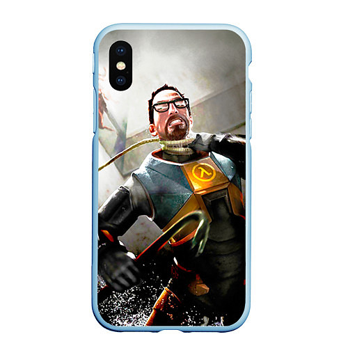 Чехол iPhone XS Max матовый Freeman / 3D-Голубой – фото 1