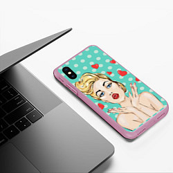 Чехол iPhone XS Max матовый Pop Art, цвет: 3D-розовый — фото 2