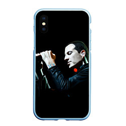 Чехол iPhone XS Max матовый Честер на сцене, цвет: 3D-голубой