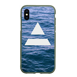 Чехол iPhone XS Max матовый 30 STM: Ocean, цвет: 3D-темно-зеленый