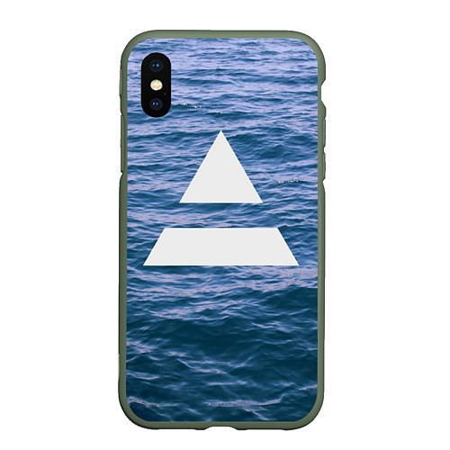 Чехол iPhone XS Max матовый 30 STM: Ocean / 3D-Темно-зеленый – фото 1