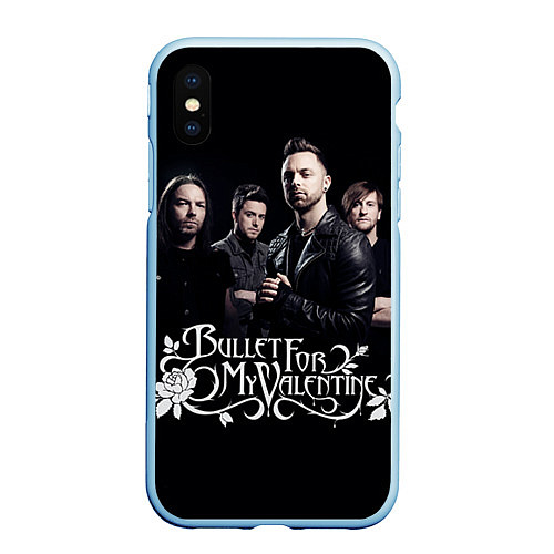 Чехол iPhone XS Max матовый Bullet For My Valentine / 3D-Голубой – фото 1