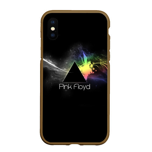 Чехол iPhone XS Max матовый Pink Floyd Logo / 3D-Коричневый – фото 1