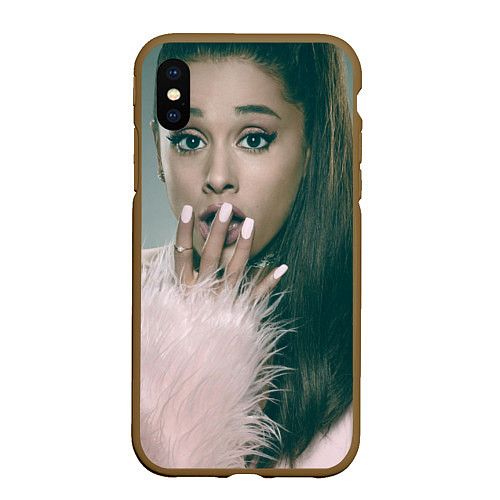 Чехол iPhone XS Max матовый Ariana Grande / 3D-Коричневый – фото 1