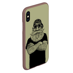 Чехол iPhone XS Max матовый Old Hipster, цвет: 3D-коричневый — фото 2