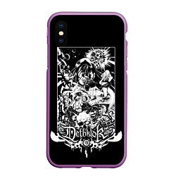 Чехол iPhone XS Max матовый Dethklok: Metalocalypse, цвет: 3D-фиолетовый