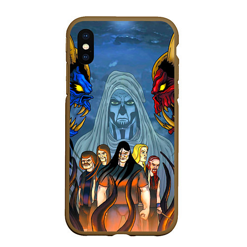 Чехол iPhone XS Max матовый Dethklok: Heroes / 3D-Коричневый – фото 1