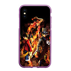 Чехол iPhone XS Max матовый Ван-Пис, цвет: 3D-фиолетовый