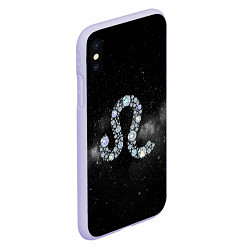 Чехол iPhone XS Max матовый Космический Лев, цвет: 3D-светло-сиреневый — фото 2