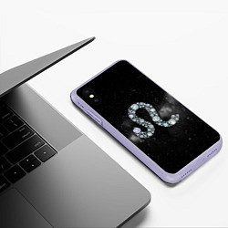 Чехол iPhone XS Max матовый Космический Лев, цвет: 3D-светло-сиреневый — фото 2