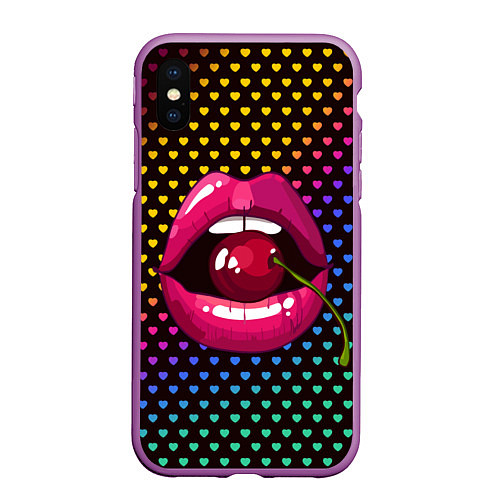 Чехол iPhone XS Max матовый Pop art / 3D-Фиолетовый – фото 1