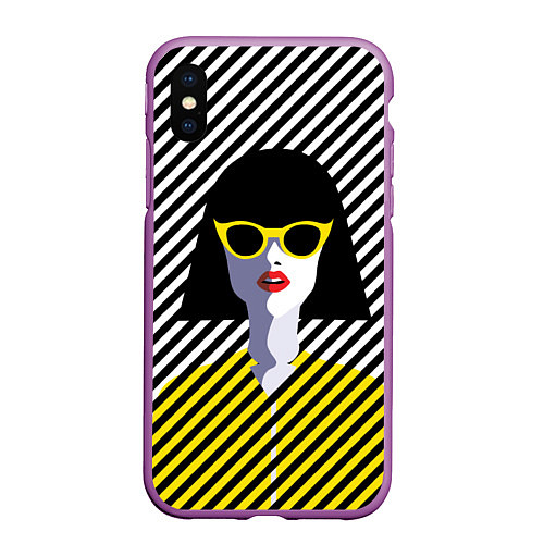 Чехол iPhone XS Max матовый Pop art girl / 3D-Фиолетовый – фото 1