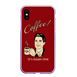 Чехол iPhone XS Max матовый Coffee: it's damn fine, цвет: 3D-сиреневый