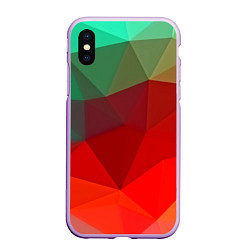 Чехол iPhone XS Max матовый Abstraction colorise, цвет: 3D-сиреневый