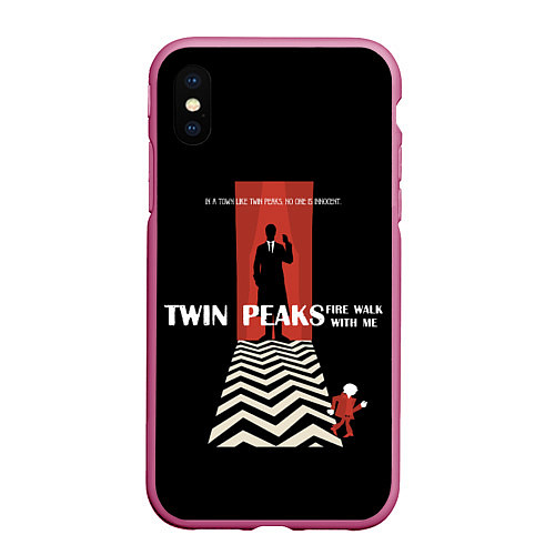 Чехол iPhone XS Max матовый Twin Peaks Man / 3D-Малиновый – фото 1