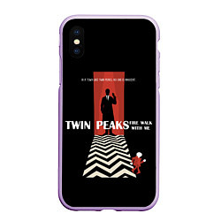 Чехол iPhone XS Max матовый Twin Peaks Man, цвет: 3D-сиреневый