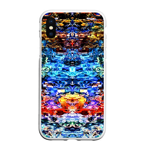 Чехол iPhone XS Max матовый Психоделика / 3D-Белый – фото 1