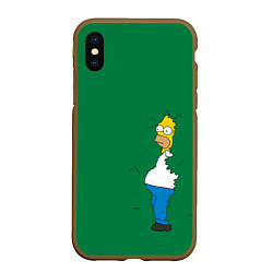 Чехол iPhone XS Max матовый Гомер в кустах