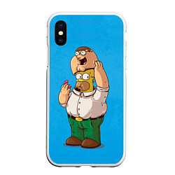 Чехол iPhone XS Max матовый Homer Dad, цвет: 3D-белый