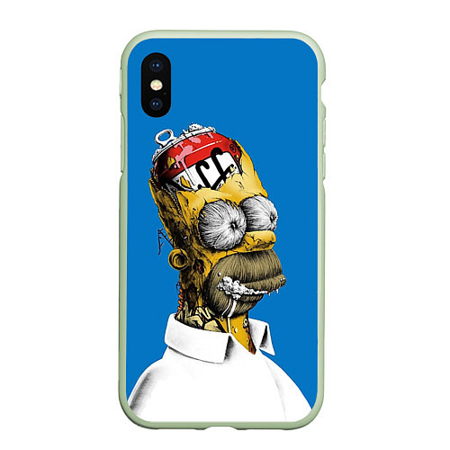 Чехол iPhone XS Max матовый Duff Brain / 3D-Салатовый – фото 1