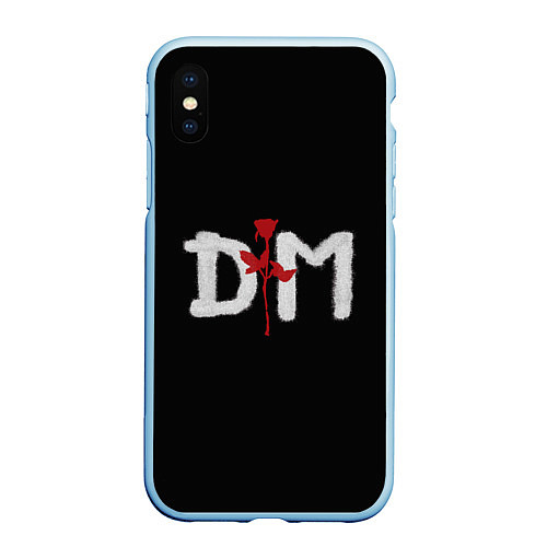 Чехол iPhone XS Max матовый DM: Rose / 3D-Голубой – фото 1