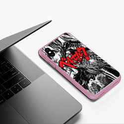 Чехол iPhone XS Max матовый Berserk, цвет: 3D-розовый — фото 2