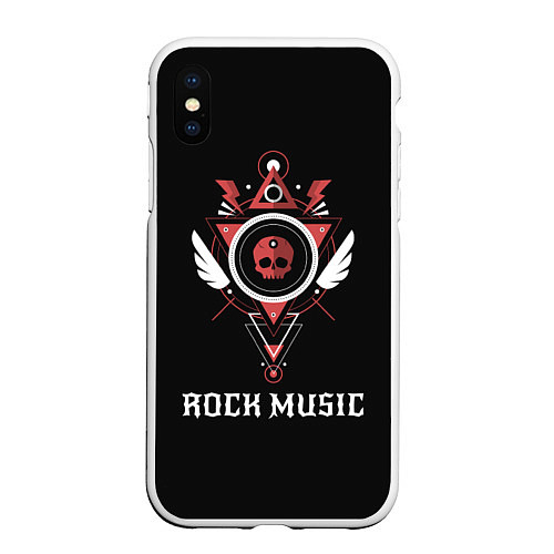 Чехол iPhone XS Max матовый Rock Music / 3D-Белый – фото 1