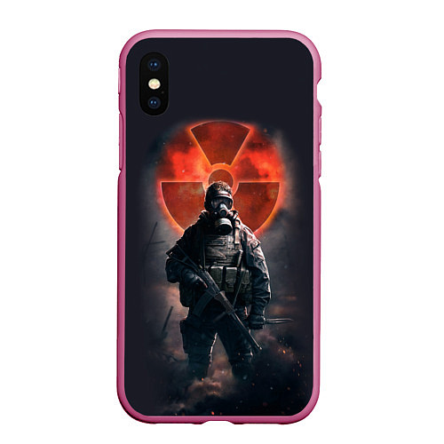 Чехол iPhone XS Max матовый STALKER: Red Sun / 3D-Малиновый – фото 1