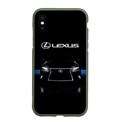 Чехол iPhone XS Max матовый Lexus, цвет: 3D-темно-зеленый