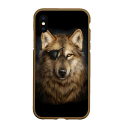 Чехол iPhone XS Max матовый Морской волк, цвет: 3D-коричневый