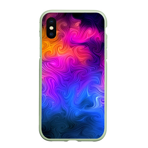 Чехол iPhone XS Max матовый Узор цвета / 3D-Салатовый – фото 1