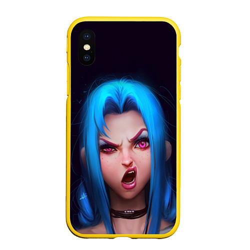 Чехол iPhone XS Max матовый Jinx / 3D-Желтый – фото 1