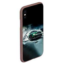 Чехол iPhone XS Max матовый Призрачный Ford Mustang, цвет: 3D-коричневый — фото 2