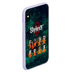 Чехол iPhone XS Max матовый Группа Slipknot, цвет: 3D-светло-сиреневый — фото 2