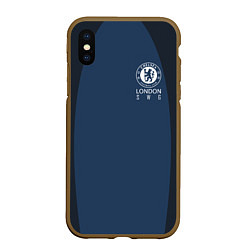 Чехол iPhone XS Max матовый Chelsea FC: London SW6, цвет: 3D-коричневый