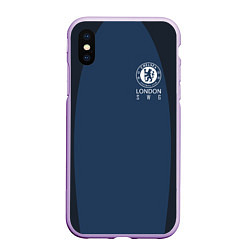 Чехол iPhone XS Max матовый Chelsea FC: London SW6, цвет: 3D-сиреневый