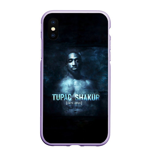 Чехол iPhone XS Max матовый Tupac Shakur 1971-1996 / 3D-Светло-сиреневый – фото 1