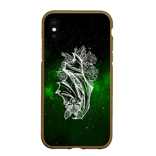 Чехол iPhone XS Max матовый Летучая мышь / 3D-Коричневый – фото 1